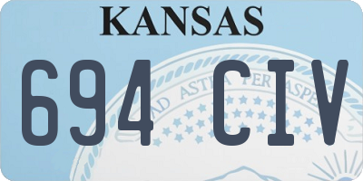 KS license plate 694CIV