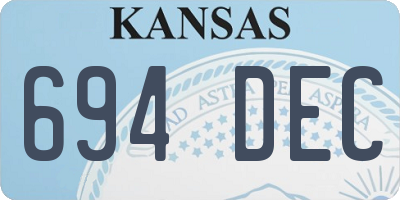 KS license plate 694DEC