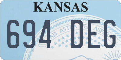KS license plate 694DEG