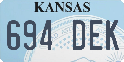 KS license plate 694DEK