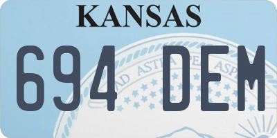 KS license plate 694DEM