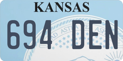 KS license plate 694DEN