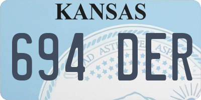 KS license plate 694DER