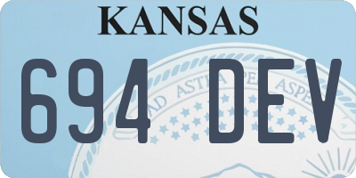 KS license plate 694DEV