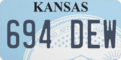 KS license plate 694DEW