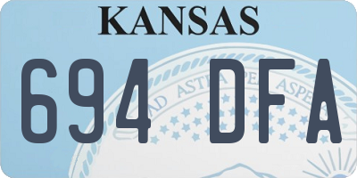 KS license plate 694DFA