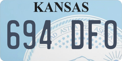 KS license plate 694DFO