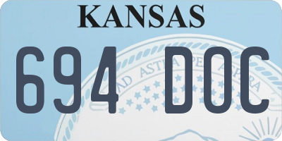 KS license plate 694DOC