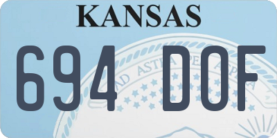 KS license plate 694DOF