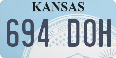 KS license plate 694DOH