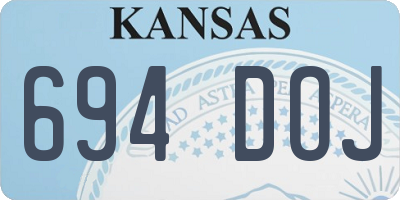 KS license plate 694DOJ