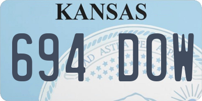 KS license plate 694DOW