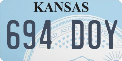 KS license plate 694DOY