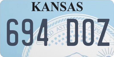 KS license plate 694DOZ