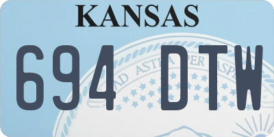 KS license plate 694DTW