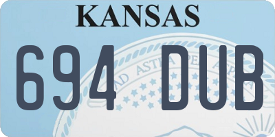 KS license plate 694DUB