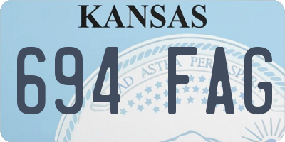KS license plate 694FAG