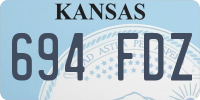 KS license plate 694FDZ
