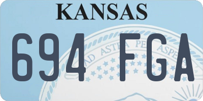KS license plate 694FGA