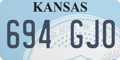 KS license plate 694GJO
