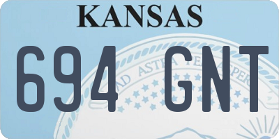 KS license plate 694GNT