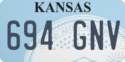 KS license plate 694GNV