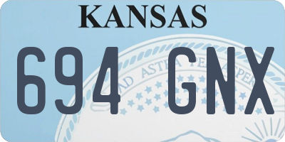 KS license plate 694GNX