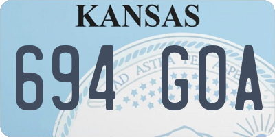 KS license plate 694GOA