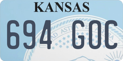 KS license plate 694GOC