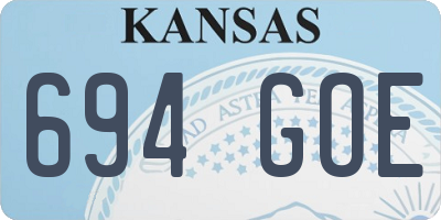 KS license plate 694GOE