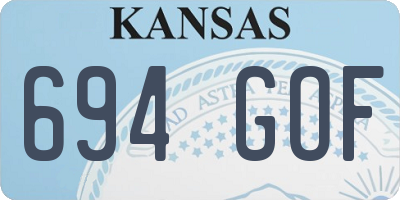 KS license plate 694GOF