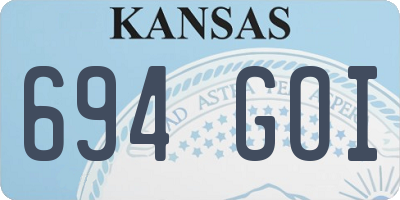 KS license plate 694GOI