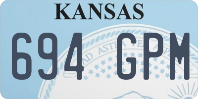 KS license plate 694GPM