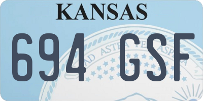 KS license plate 694GSF