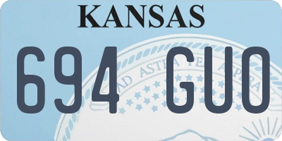 KS license plate 694GUO