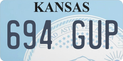 KS license plate 694GUP