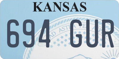 KS license plate 694GUR