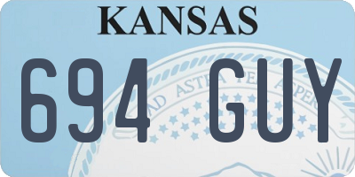 KS license plate 694GUY