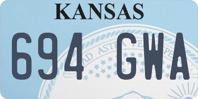 KS license plate 694GWA