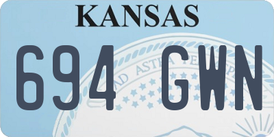 KS license plate 694GWN