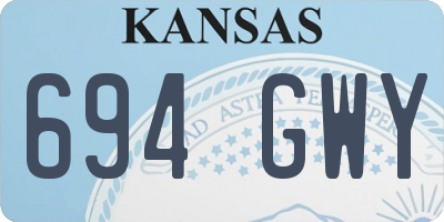 KS license plate 694GWY