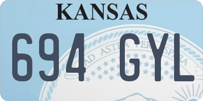 KS license plate 694GYL