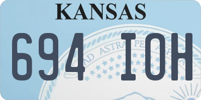 KS license plate 694IOH