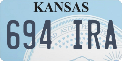 KS license plate 694IRA