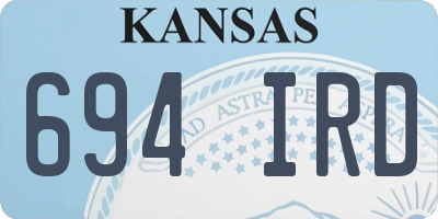 KS license plate 694IRD