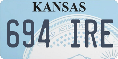 KS license plate 694IRE