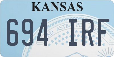 KS license plate 694IRF