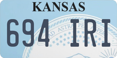 KS license plate 694IRI