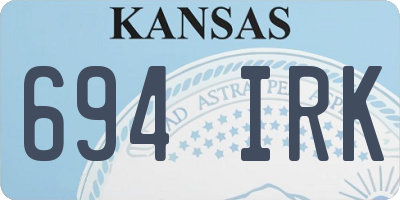 KS license plate 694IRK