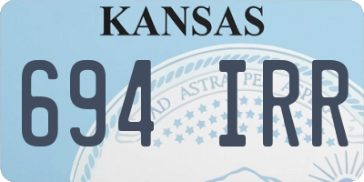 KS license plate 694IRR